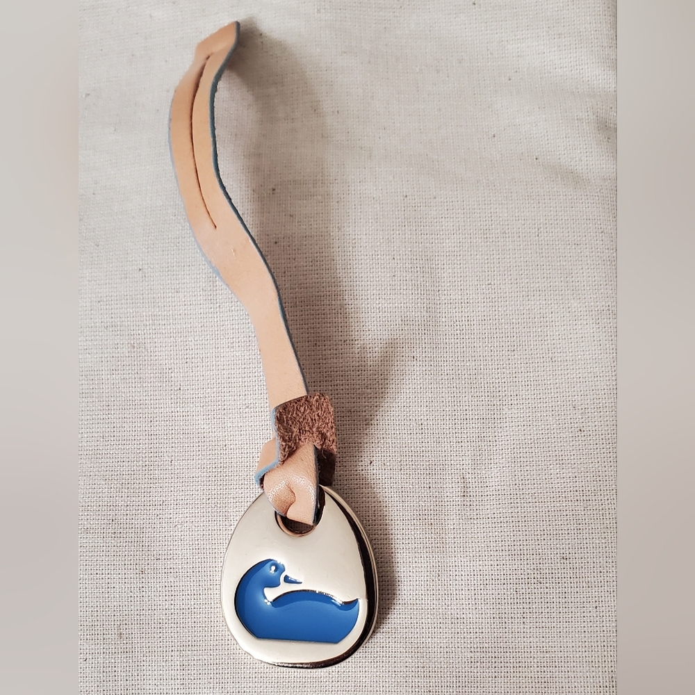 Dooney & Bourke Blue DUCK Gold Charm Fob On Leather Strap